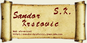 Šandor Krstović vizit kartica